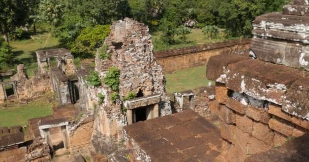 Öncesi Rup Kamboçya Angkor Wat Tapınağı eski harabe binalar kompleksi — Stok video