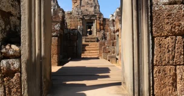 Öncesi Rup Kamboçya Angkor Wat Tapınağı eski harabe binalar kompleksi — Stok video