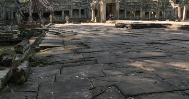 Budowle starożytne ruiny świątyni Kambodży Angkor Wat Preah Khan — Wideo stockowe
