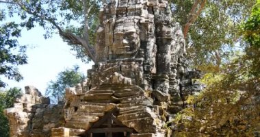 Kamboçya Angkor Wat Tapınağı eski berbat karmaşık Ta Som