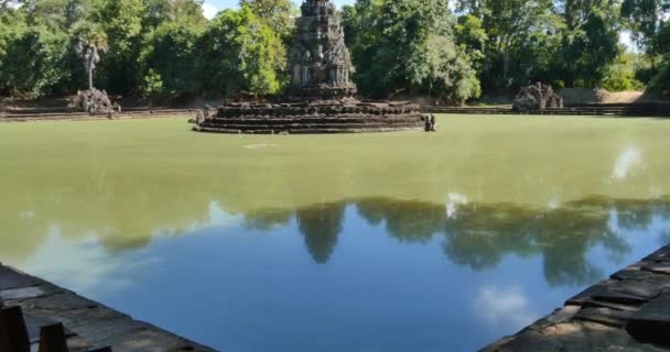 Cambodia Angkor Wat temple ancient ruin complex of Neak Pean — Stock Video