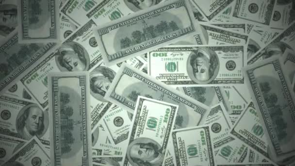 Μας Δολάριο νομοσχέδιο τραπεζογραμμάτιο πράσινο χρήματα μετρητών τραπεζικής χρηματοδότησης νόμισμα — Αρχείο Βίντεο