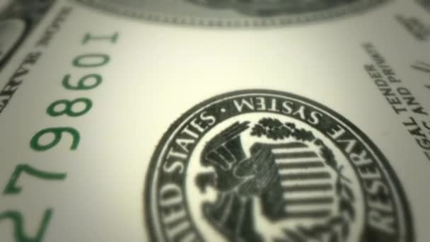 Bank banken ons dollar bill bankbiljet groen geld cash bancaire financiering valuta — Stockvideo