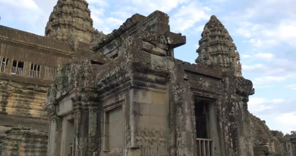 Hindoe toeristische bezienswaardigheid van Angkor Wat Cambodja Ancient Civilization Temple — Stockvideo