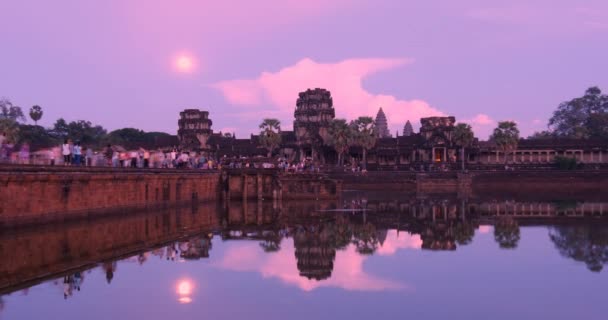 Zmierzch Angkor Wat Kambodża starożytna cywilizacja Rozciągacz — Wideo stockowe