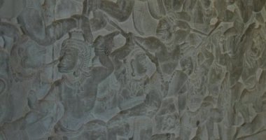 Baş kabartma taş oyma Angkor Wat Kamboçya antik Khmer uygarlığı
