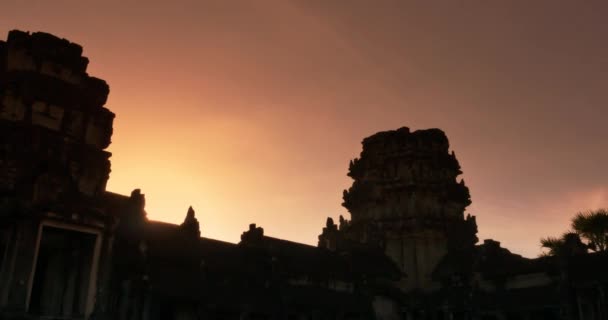 Tourist travel landmark of Angkor Wat Cambodia ancient civilization temple — Stock Video