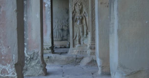 Angkor Wat Cambodia ancient stone ruin temple — Stock Video