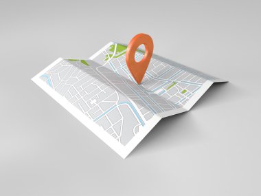 Harita üzerinde turuncu Simgesel Yapı