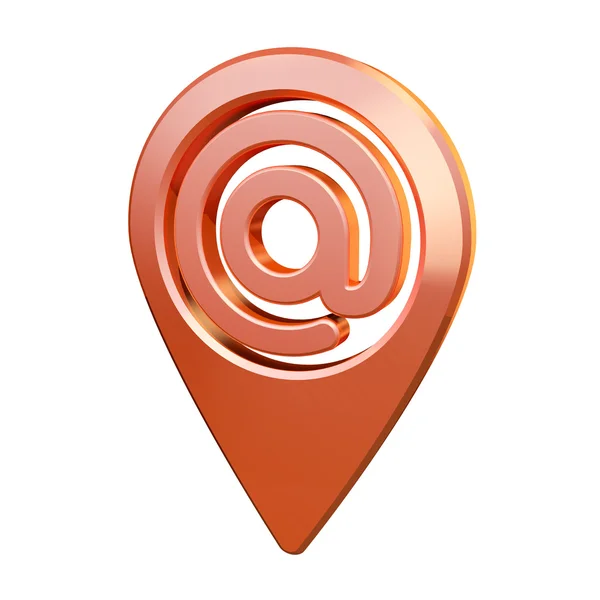 Icono de pin de mapa naranja. Icono de Internet o correo electrónico . —  Fotos de Stock