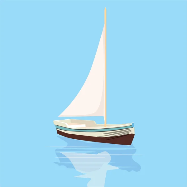 Sailboat, banner, vector illustration — Stock Vector