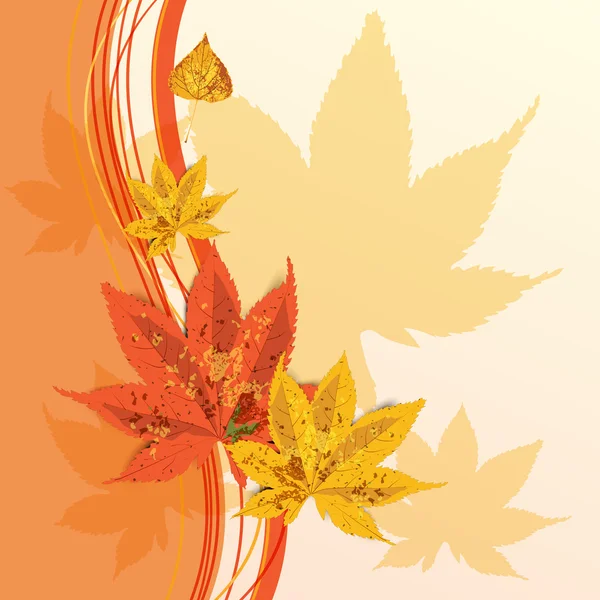 Fondo elegante con hojas de otoño que caen. Ilustración vectorial . — Vector de stock