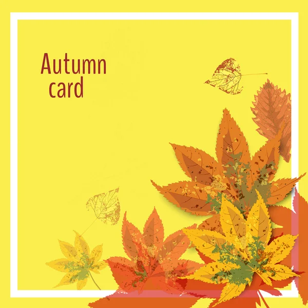 Stylish background with falling autumn leaves. Vector illustration. — Stock Vector