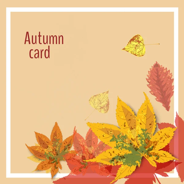Stylish background with falling autumn leaves. Vector illustration. — Stock Vector