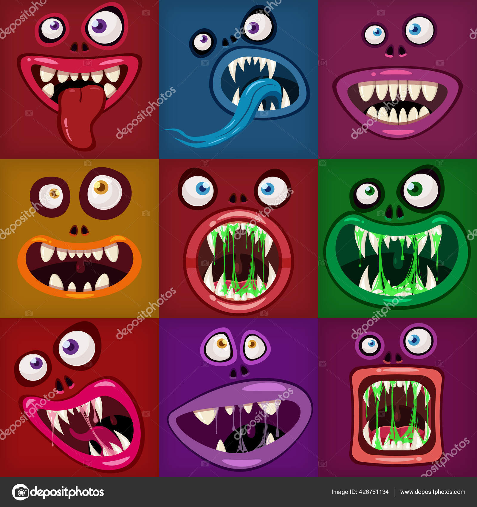 troll face creepy evil monster with big mouth eyes' Sticker