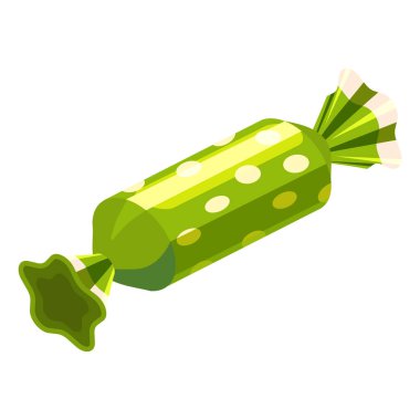 Şekerleme izometrik paketlenmiş şenlikli bonbon karamel rengi. Vektör