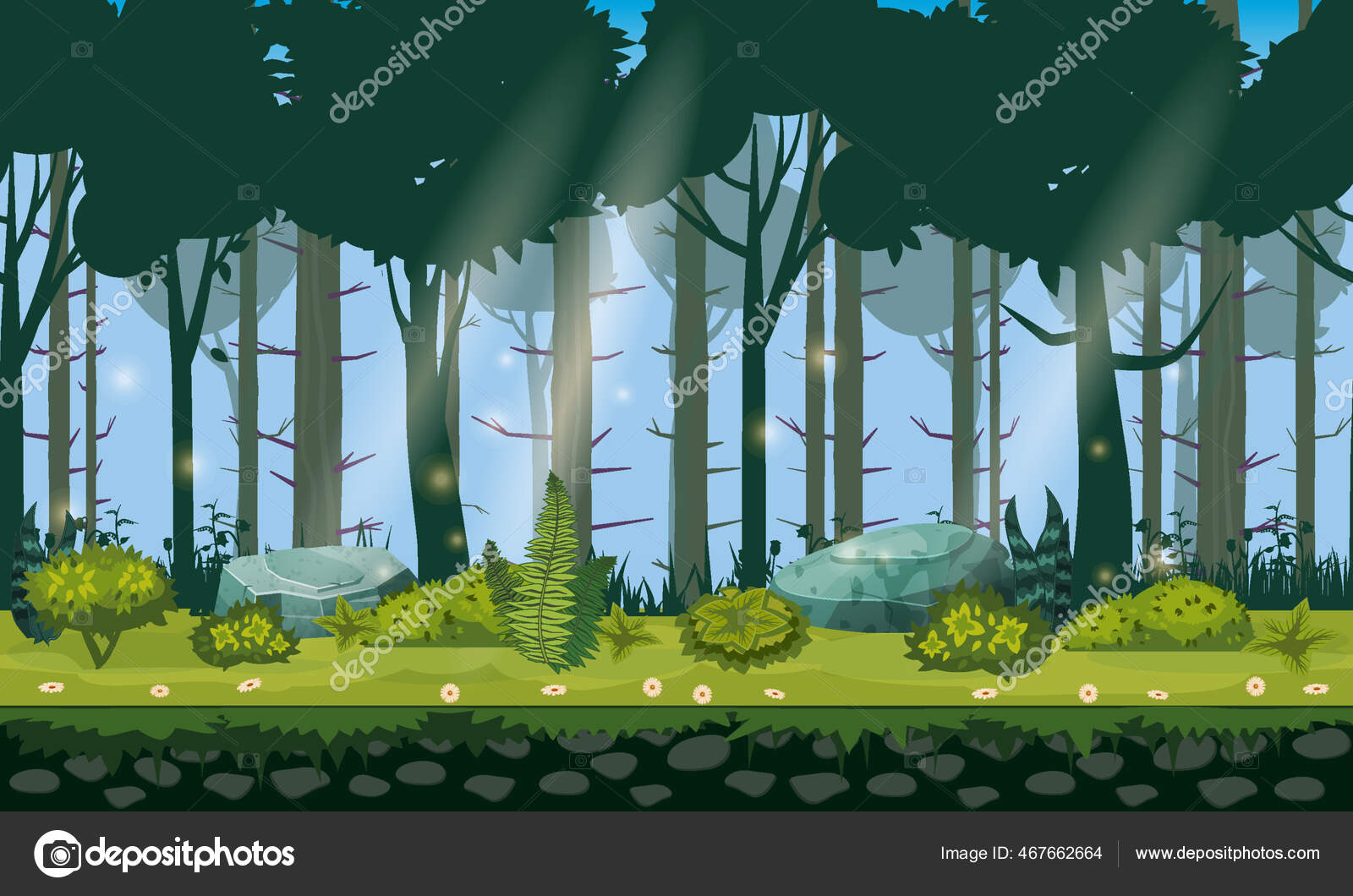 Jogo De Desenhos Animados Madeira Paisagem Fundo, Desenho Animado