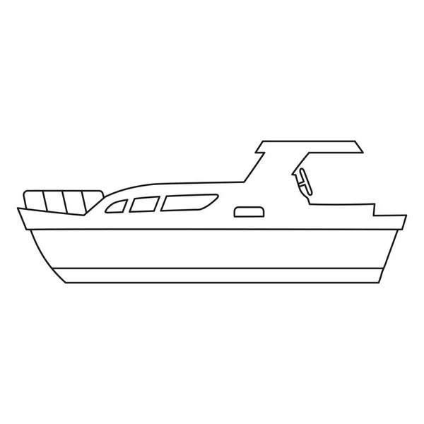 Icône de ligne de bateau logo design marines, pédalo, navire, navire, vue de côté. Illustration vectorielle contour élément simple symbole — Image vectorielle