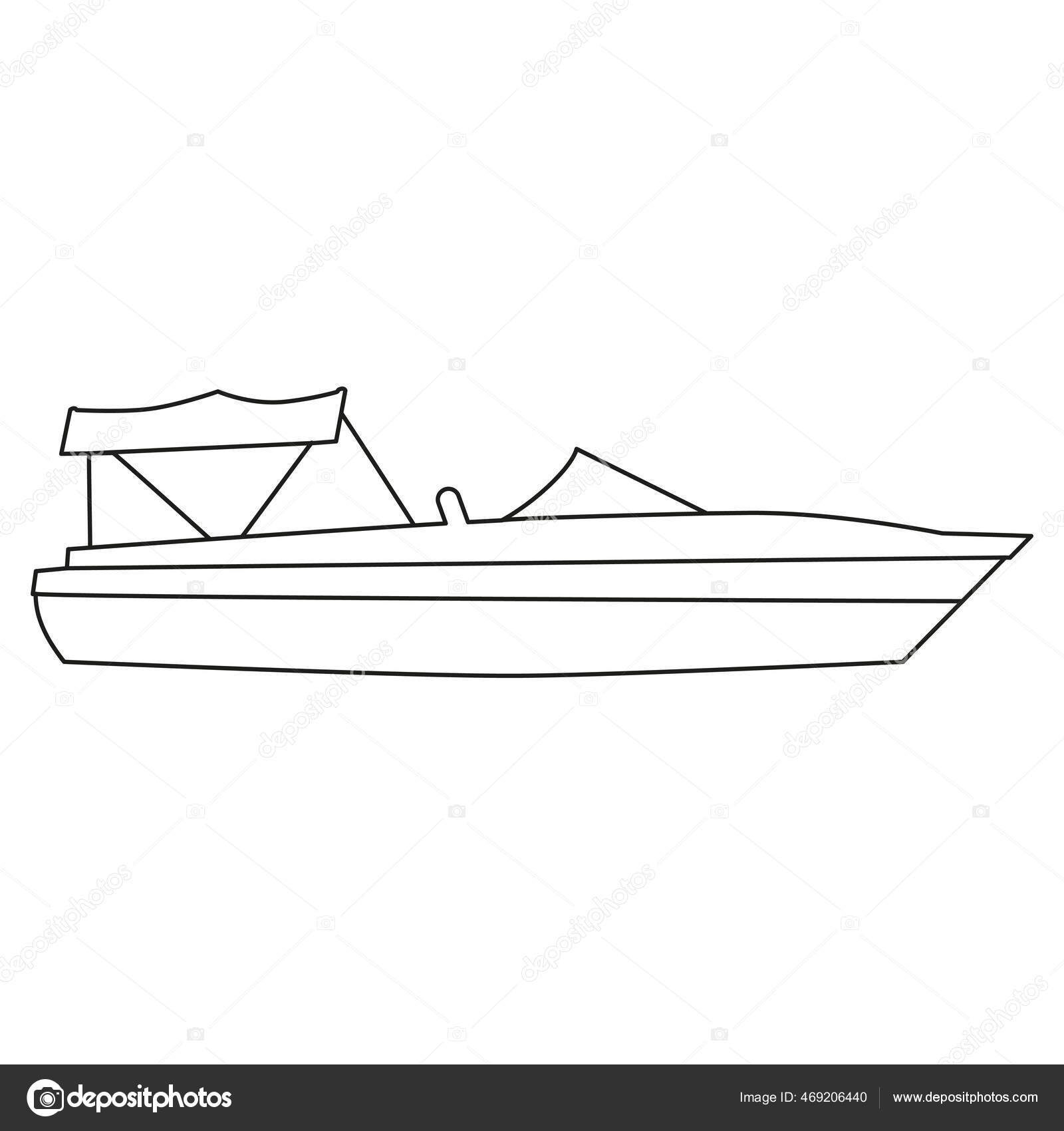 How To Draw A Speedboat Step By Step 🛥️ Speedboat Drawing Easy 