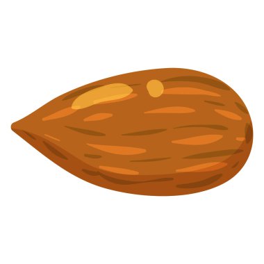 Badem kabuksuz sağlıklı beslenme ürünüdür. Vektör el çizimi düz modayı beyaz arkaplan