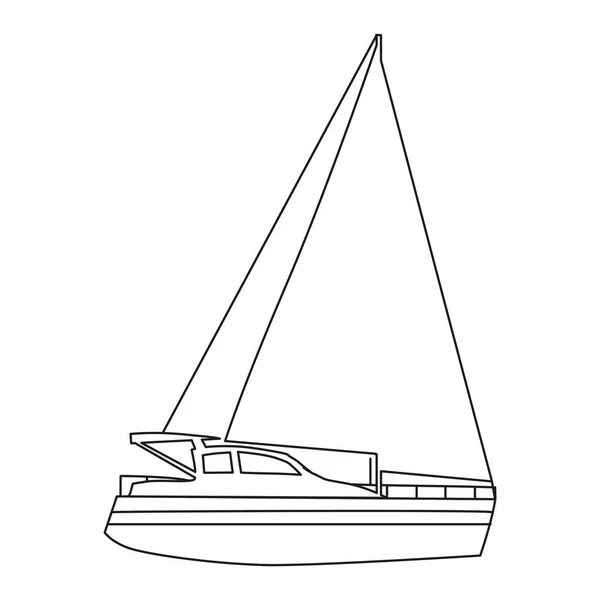 Логотип линии парусника логотип морской пехоты, моторная лодка, корабль, судно, вид сбоку. Векторная иллюстрация контура простой символ элемента — стоковый вектор