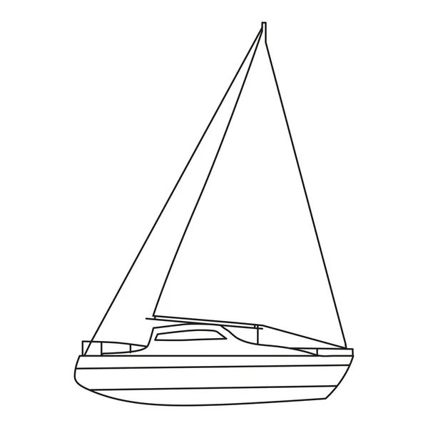 Sailboat linha ícone logotipo design marines, Peedboat, navio, navio, vista lateral. Desenho de ilustração vetorial símbolo de elemento simples — Vetor de Stock