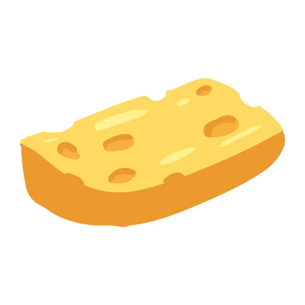 Käse gelbes Stück, gesunde Milchnahrung Ernährung Bio-Produkt. Vector Hand Cartoon zeichnen flache trendige Stil weißen Hintergrund isoliert — Stockvektor