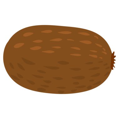 Kivi meyvesi bütün, doğal sağlıklı organik besin ürünü. Vektör karalama çizgi filmi düz moda çizim eli izole edildi