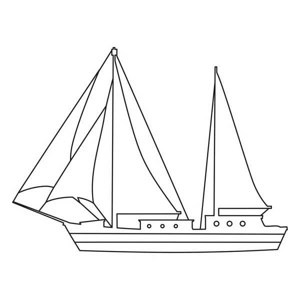 Sailboat linha ícone logotipo design marines, Peedboat, navio, navio, vista lateral. Desenho de ilustração vetorial símbolo de elemento simples —  Vetores de Stock