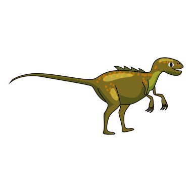 Komik tarih öncesi Allosaurus dinozoru. Antik vahşi canavarlar çizgi film tarzında sürüngenler. Vektör izole edildi