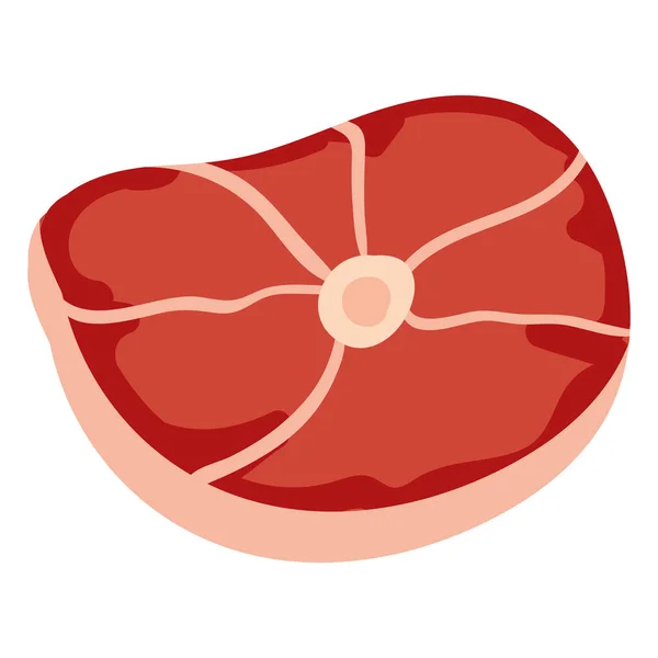 Carne di bistecca, manzo o maiale, prodotto nutrizionale sano naturale, filetto. Vector doodle cartoon piatto trendy illustrazione disegnato a mano isolato — Vettoriale Stock