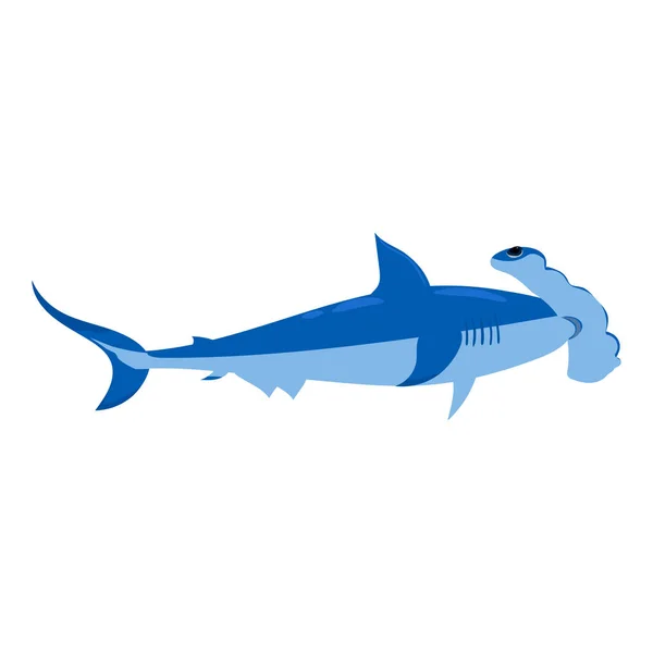 Tubarão personagem animal predador subaquático, mandíbulas assustadoras peixe criatura aquática. Desenho animado ilustração vetorial — Vetor de Stock
