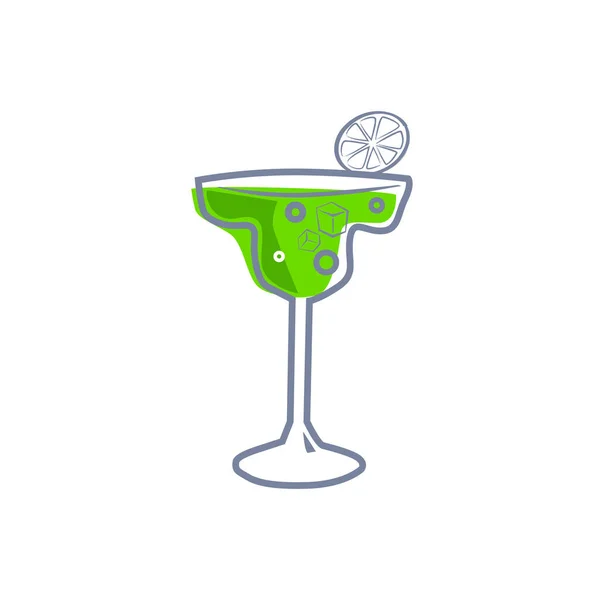 Піктограма коктейлю Маргарита алкоголь п'є. Літній напій, векторна ілюстрація мультфільм — стоковий вектор