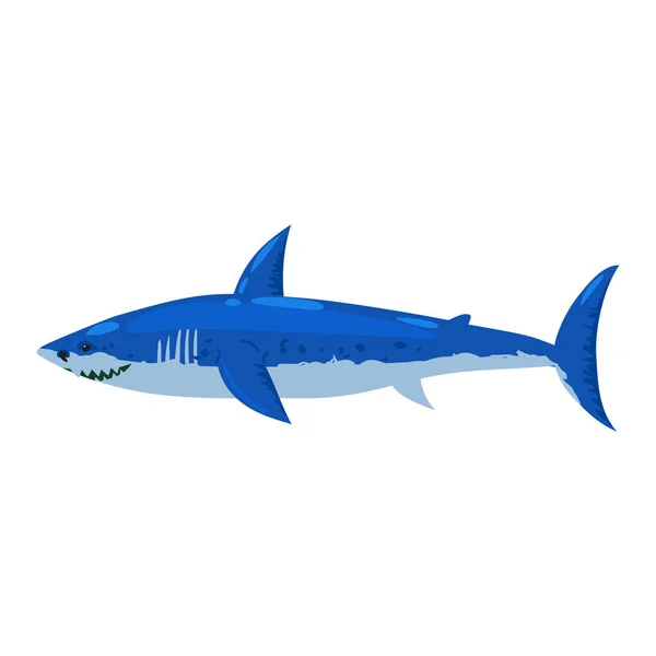 Hammerhead fish Shark underwater predator animal character, scary jaws fish aquatic creature. Vector illustration cartoon — стоковый вектор