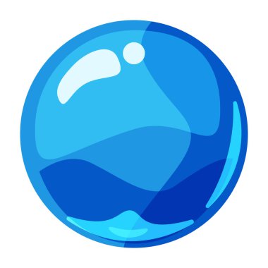 Top mavisi parlak parlak renkli oyun sanatı. Sihirli kristal cam küre, kabarcık atış elementleri. Çizgi film vektörü GUI uygulaması