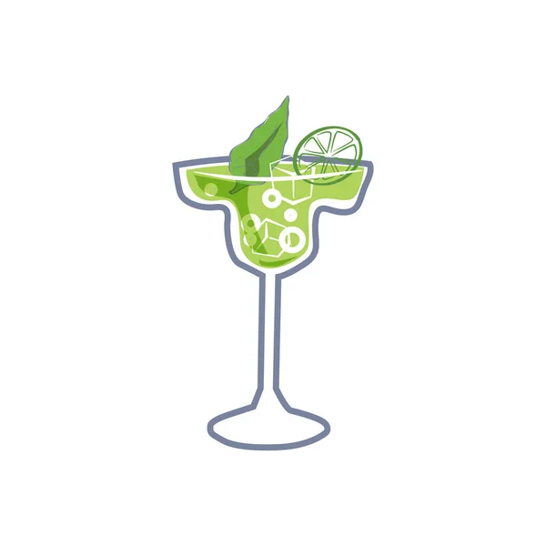 Cocktail Margarita álcool bebidas ícone. Bebida de verão, desenho animado ilustração vetorial — Vetor de Stock