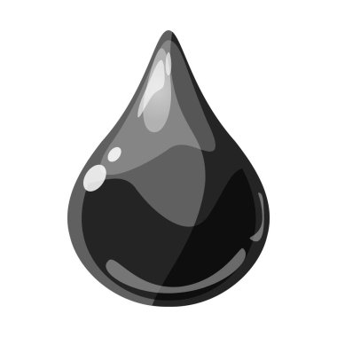 Drop dark shiny glossy colorful game asset. Oil, aqua, jelly, crystal, glass drip, bubble shot elements. Cartoon vector GUI app