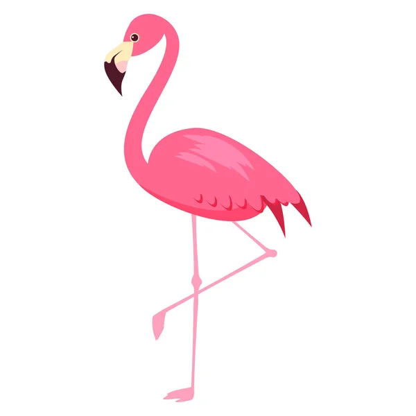 Exotischer rosa Flamingo-Vogel. Vektor Illustration Cartoon-Stil — Stockvektor