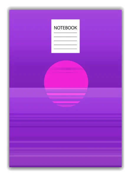 Copertina notebook sfondo design moderno paesaggio marino astratto tramonto e alba mare modelli per libro, quaderno, volantino, banner, poster, carta. Illustrazione vettoriale — Vettoriale Stock