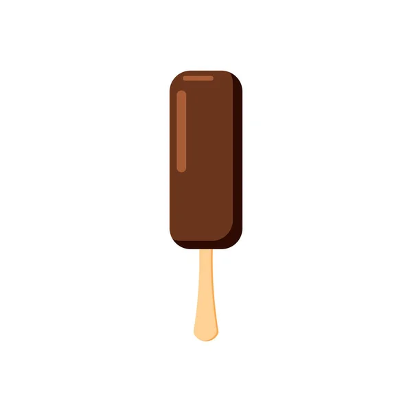 Chokolate popsicle ice cream dessert on stick. Vector illustration cartoon — Stock Vector