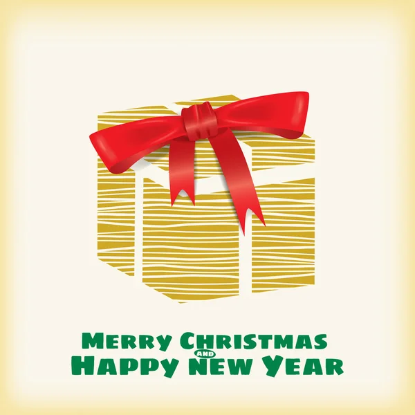 Cajas de regalo, Navidad, Año Nuevo, rayas, rojo, vector, bandera, ilustración — Vector de stock