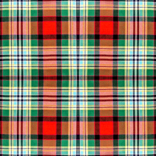 Beautiful Seamless Noble Tartan Multicolors Green Red Yellow Black White — Stock Photo, Image