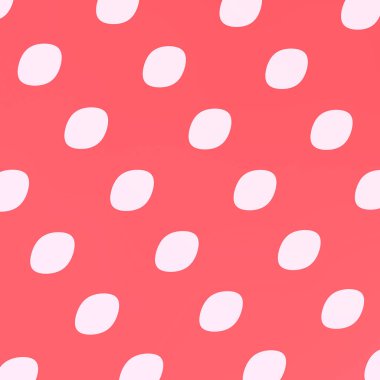 Pembedeki beyaz noktaların güzel kadınsı arkaplanı. Kadınlar için kumaşlar, çantalar, eşarplar ve diğer ürünler için hassas nokta deseni.