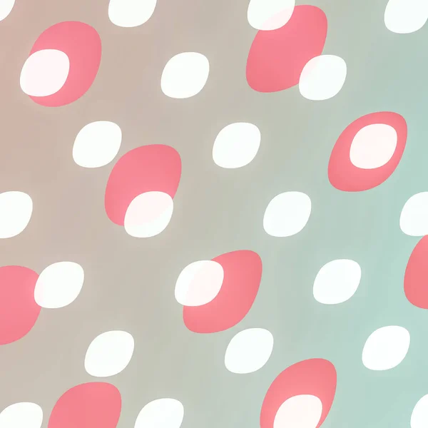 Beautiful feminine background of white and pink spots on gray and blue. Delicate polka dot pattern for fabrics, bags, scarves and other products for women.