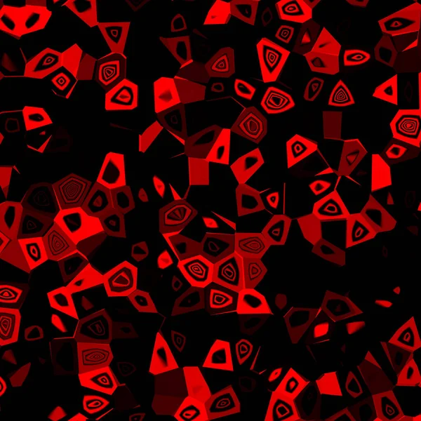 Abstrakcyjne Czerwone Czarne Trójwymiarowe Tło Fraktalne Ilustracja Wzór Czerwonych Krwinek — Zdjęcie stockowe