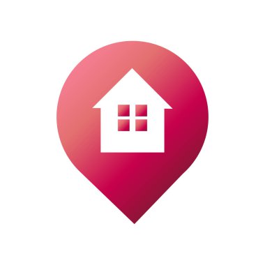 konum simgesi. konum belirleniyor. Vektör illüstrasyonu, gradyan biçim vektör simgesi .