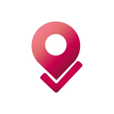 konum simgesi. konum belirleniyor. Vektör illüstrasyonu, gradyan biçim vektör simgesi