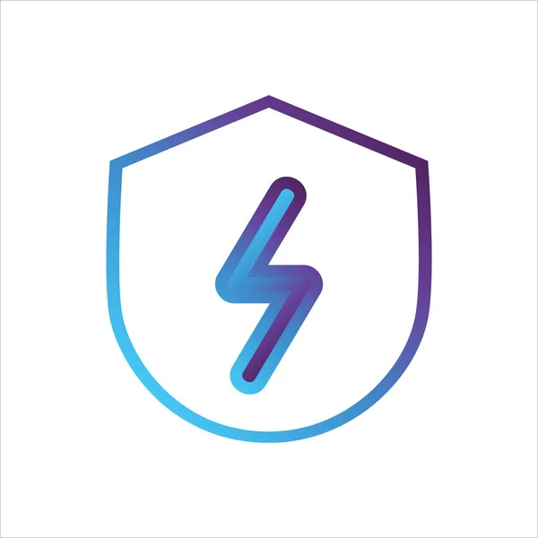 Security Shield Icon Shield Power Symbol Concept Energy Safety Gradient — Stock Vector