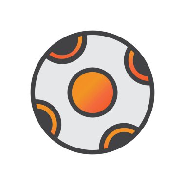 Futbol topu ilüstrasyon tasarımı. Futbol topu simgesi beyaz arkaplanda izole edildi. kullanım vektörü.