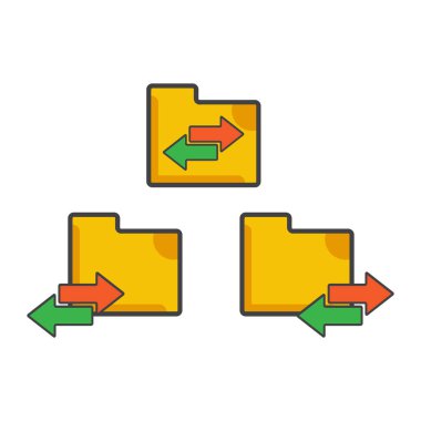 dosya dizin aktarım simgesi. dosya dizini illüstrasyonu. Düz vektör simgesi. Simge tasarım ögesi için kullanılabilir, ui, web, mobil uygulama.